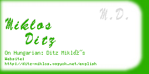 miklos ditz business card